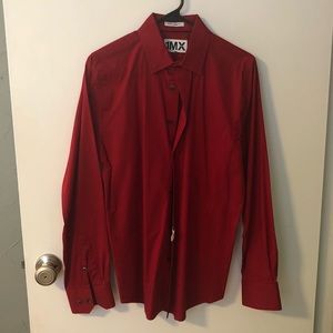 Express Red Button-Up